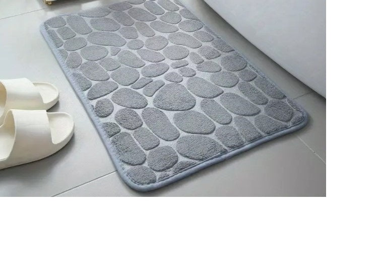 Alfombra de Baño Antideslizante Absorbente de Poliéster Gris 60x40 cm