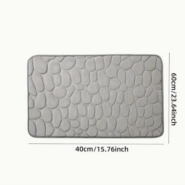 Alfombra de Baño Antideslizante Absorbente de Poliéster Gris 60x40 cm