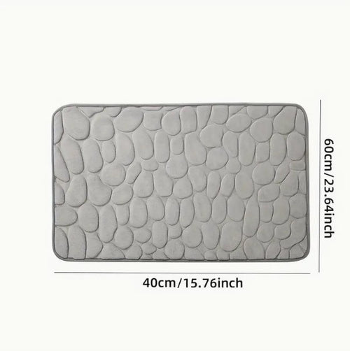 Alfombra de Baño Antideslizante Absorbente de Poliéster Gris 60x40 cm